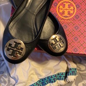 Tory Burch Soft Leather Black Flats